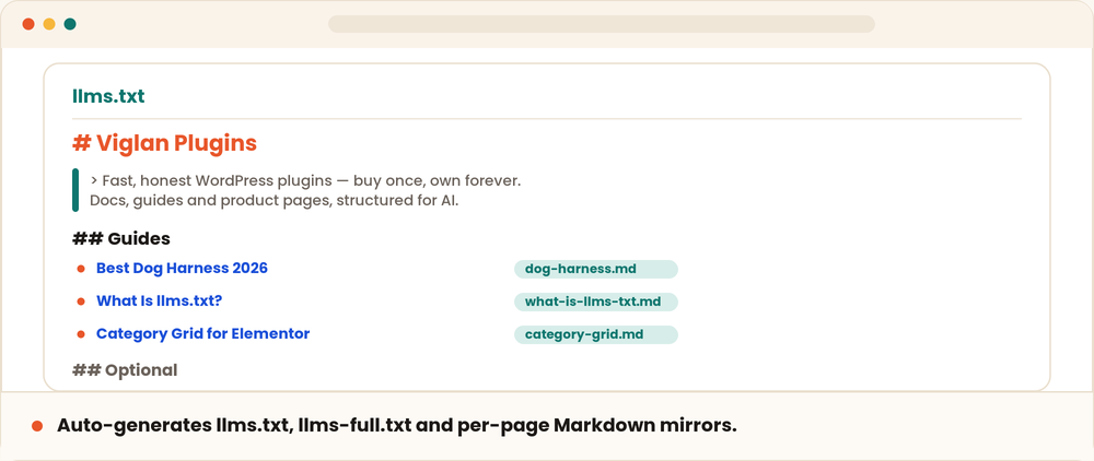 AI Guide by MHz — llms.txt for WordPress screenshot
